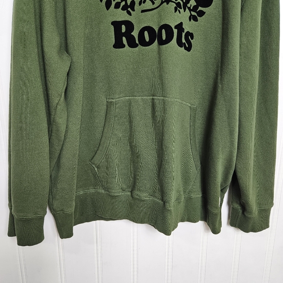 Roots Hoodie Mens Sixe XXL Green Organic Original Kanga Fleece Sweatshirt Canada - Picture 5 of 16